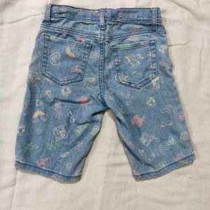 Cute Printed Denim Shorts