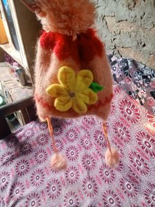 Cute Knitted Baby Hat with Flower