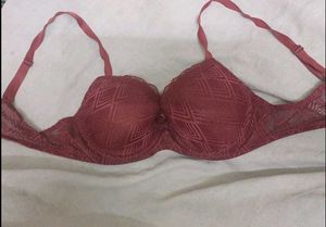 Fancy Red Lace Wired Bra