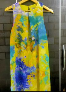 Abstract Print Sleeveless Dress