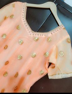 Light Orange Kurta &amp; Golden Skirt With Dupatta 40