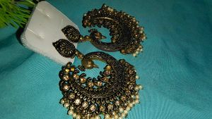 Peacock Heavy Statement Earrings