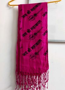 Pink &#39;Shri Mahakal&#39;Sawan Special Stole, Brand New!