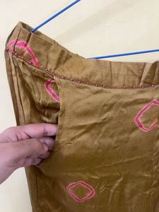Silk Brown &amp; Pink Pajama Set