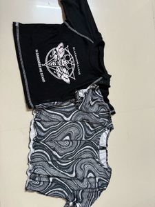 Graphic & Abstract Print Top Bundle Combo Of 2