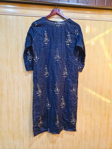 Ahika Blue Cotton Kurti (Women&#39;s)