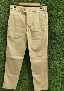 Khaki Stretchable Casual Pants