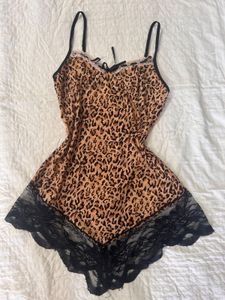 Vintage Leopard Print Lingerie Dress