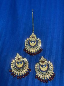 Earings With Maang Tikka