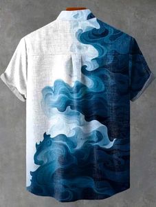 Blue Wave Print Shirt