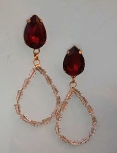 Red Teardrop Earrings