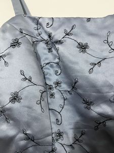 Floral Embroidered Satin Crop Top