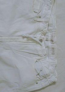 CK WHITE MOM FIT PANT
