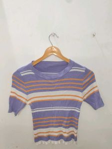 Striped Knit Crop Top