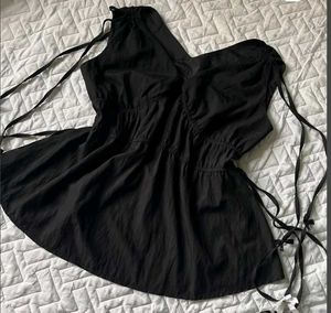 Black Tie-Strap Top