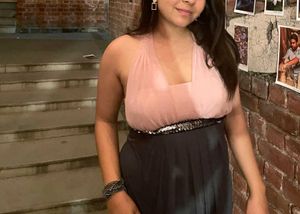 Halter Dress - Pink &amp; Grey