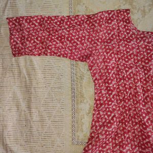 Floral Print Red short kurti