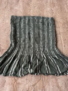 Green Striped Skirt