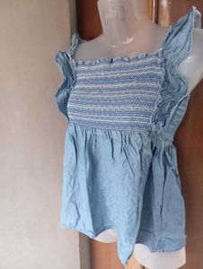Denim Ruffle Dress