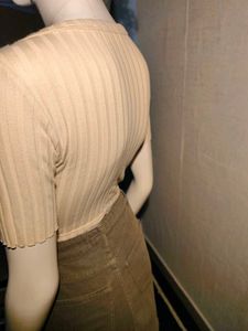 Ribbed Cropped Cardigan