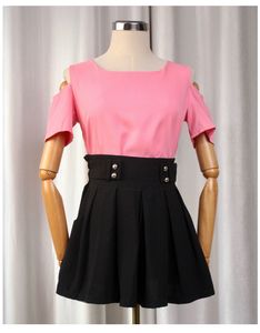 Pink Cold Shoulder Top