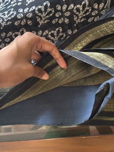 Black And White Cotton Silk Saree