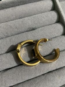 Gold Ribbed Hoops