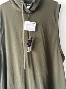 Olive Green Sleeveless Hoodie XL