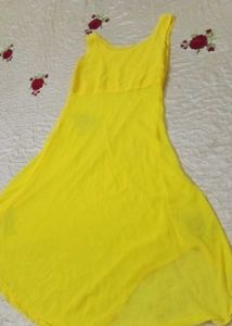 Yellow Middi Dress Can Wear With Jeans