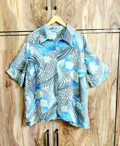 Grey Printed Shirt Size-44