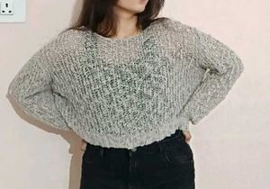 Cropped Cutout Sweater
