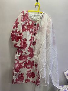 Floral Print Kurti with Dupatta