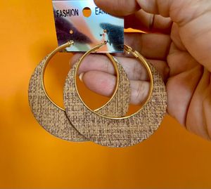 Brand New Boho Wooden Hoop Earrings