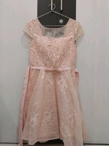 Elegant Pink Lace Dress