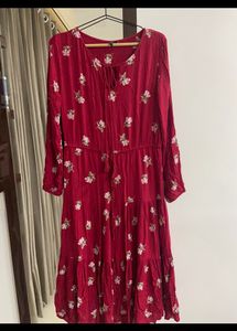 RED FLORAL MAXI DRESS