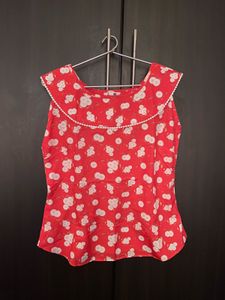 Cute Orange Floral Top For Sale
