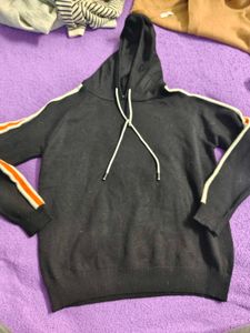 Striped Sleeve Hoodie