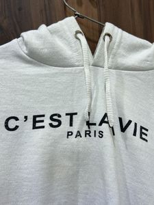 Cropped White Hoodie