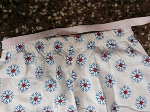 White Printed Cotton Pajama Set