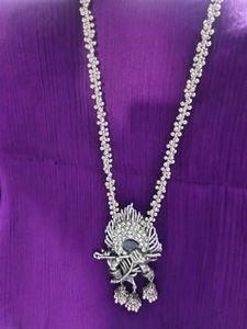 Krishna Flute Silver Necklace