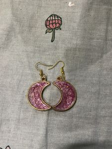 Resin Crescent Moon Earrings