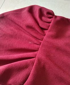 Maroon Peplum Top