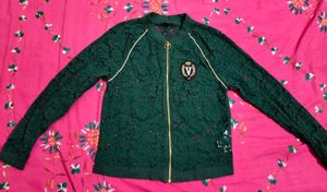 Vero Moda Zip-Front Lace Jacket