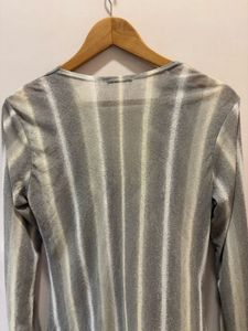 Chic Striped Cowl Neck Long Sleeve Top