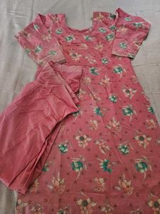 Pink Floral Kurta Set