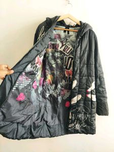 Authentic Desigual Floral Print Puffer Coat