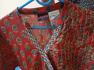 Red Printed Kurta