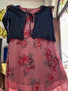 Floral Dress with Shrug