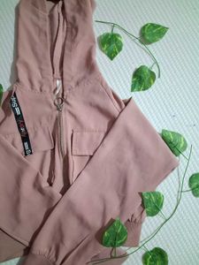 Pink Zip-Up Jacket (crop)