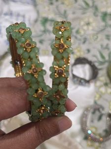 4 Bangle 2 Kada Set Of Green